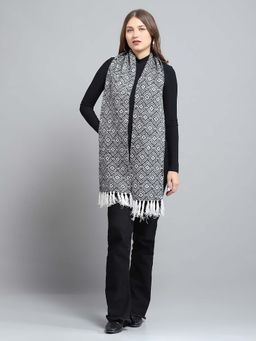 Monte Carlo - Black Wool Blend Woven Muffler