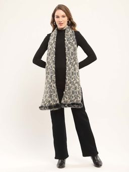 Monte Carlo - Black Wool Blend Woven Muffler
