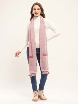 Monte Carlo - Pink Wool Blend Woven Muffler