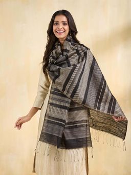 Fabindia - Black Silk Woven Stole