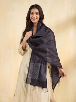 Fabindia - Black Silk Woven Stole