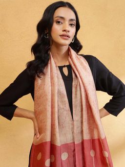 Fabindia - Beige Silk Printed Stole