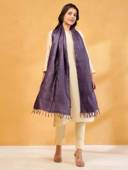 Fabindia - Purple Silk Woven Stole