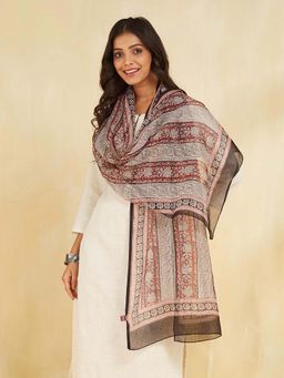 Fabindia - Multi-Color Cotton Silk Printed Stole