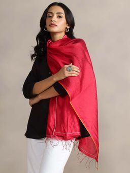 Fabindia - Red Silk Woven Stole
