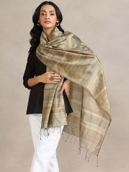 Fabindia - Green Silk Woven Stole