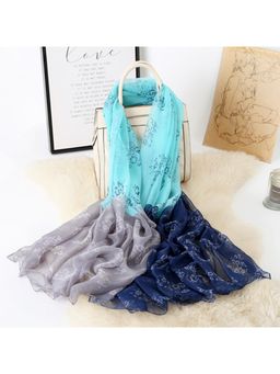 CrossKulture - Blue Chiffon Printed Scarf