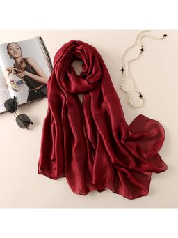 CrossKulture - Maroon Satin Solid Scarf