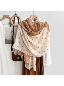 CrossKulture - Beige Viscose Printed Scarf