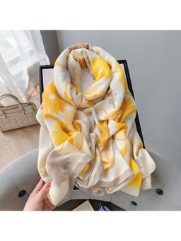 CrossKulture - Yellow Viscose Printed Scarf