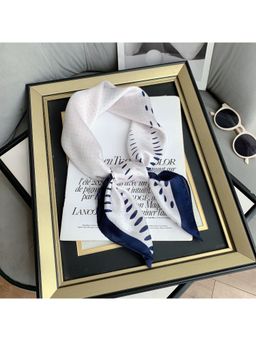 CrossKulture - Navy Blue Satin Printed Scarf