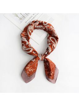 CrossKulture - Brown Satin Printed Scarf