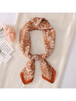 CrossKulture - Brown Satin Printed Scarf