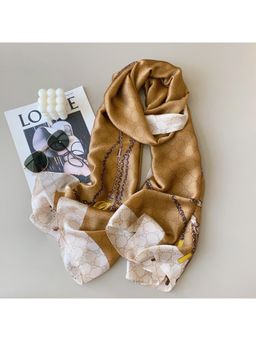 CrossKulture - Gold Satin Printed Scarf