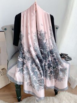 CrossKulture - Grey Satin Printed Scarf