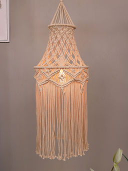 Homesake - Macramé Lamp Hanging Pendant Light Woven Cone