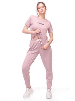LOTIK - Women's Nightsuit T-shirt and Joggers-Pink