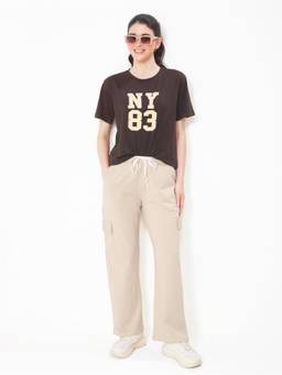 LOTIK - Women's Cotton Cargo Track pant and T-Shirt