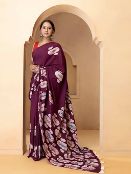 Mayurie - Aagya Batik Print Cotton Saree with Unstitched Blouse