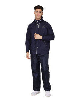 The Clownfish - Men's Reversible Polyester Raincoat with Pant Blue (Set of 2)