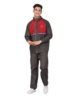 The Clownfish - Men's Reversible Polyester Raincoat with Pant Grey (Set of 2)