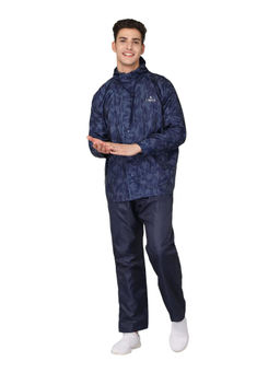 The Clownfish - Men's Reversible Polyester Raincoat with Pant Blue (Set of 2)