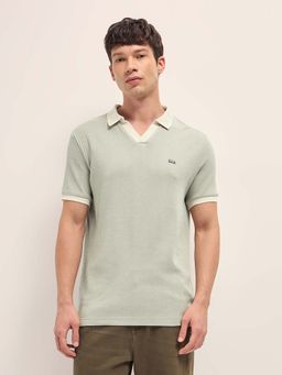 The Bear House - Men'S Green Cotton Regular Fit Polo T-Shirt
