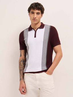 The Bear House - Men'S Brown Men’S Cotton Textured Regular Fit Polo T-Shirt