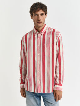 GANT - Men Red Button-Down Collar Full Sleeves Shirt