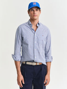 GANT - Men Blue Button-Down Collar Full Sleeves Shirt