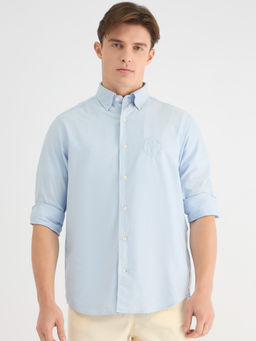 GANT - Men Blue Button Down Collar Full Sleeve Oxford Shirt