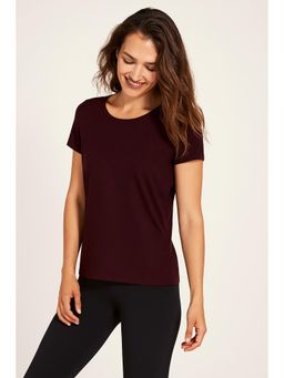 ap'pulse - Women's Round Neck Short Sleeve T-shirt - Maroon