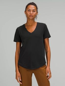 ap'pulse - Women's V-Neck Short Sleeve T-shirt - Black