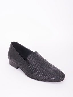 Bubber Couture - Black Mesh Italian Leather Slip On Casual Mocassins