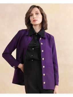 RAREISM - Yeppon Primary Purple Boxy Hip Length Jacket
