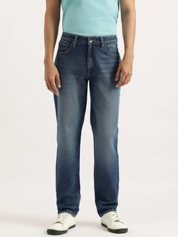 United Colors of Benetton - Men Blue Solid Straight Fit Mid Wash Classic Jeans