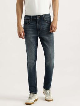 United Colors of Benetton - Men Dark Blue Solid Cross Hatch Regular Jeans