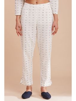 Folksong - Ecru Slim Pants All Over Buti Casual Slim Fit