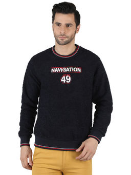 Monte Carlo - Men Black Cotton Blend Sweatshirt