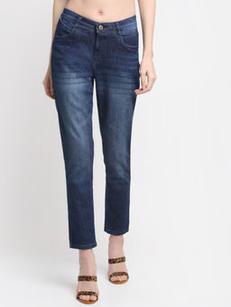 Cantabil - Women Dark Blue Solid Casual Jeans