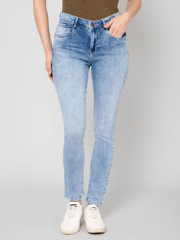 Cantabil - Women Blue Solid Casual Jeans