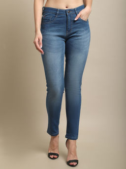 Cantabil - Women Blue Solid Casual Jeans