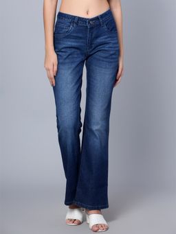 Cantabil - Women Dark Blue Solid Casual Jeans