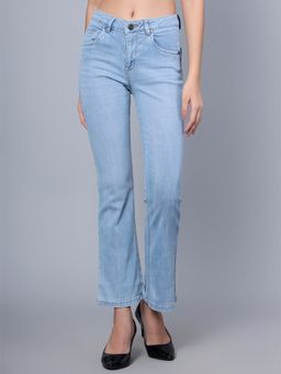 Cantabil - Women Blue Solid Casual Jeans