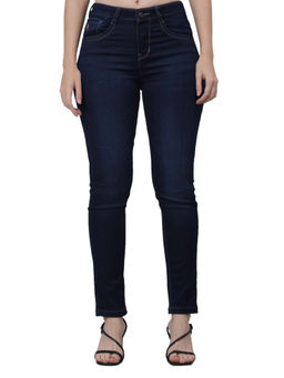 Cantabil - Women Dark Blue Solid Casual Jeans