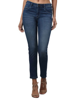 Cantabil - Women Dark Blue Solid Casual Jeans