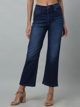 Cantabil - Women Dark Blue Solid Casual Jeans