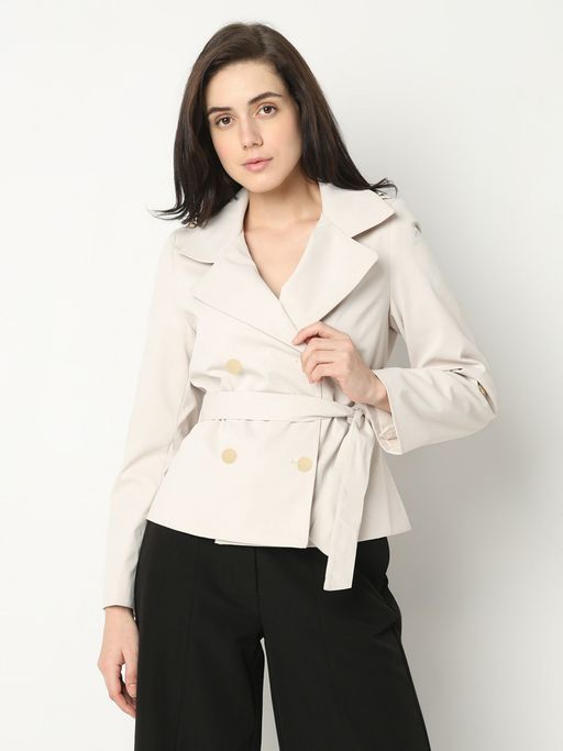Buy VERO MODA Beige Cropped Trench Coat (Set of 2) Online