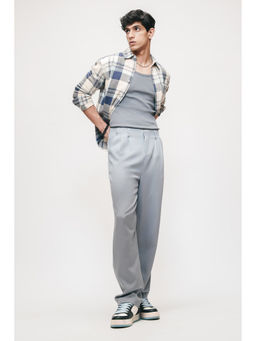 FREAKINS - Stone Grey Double Pleated Men Korean Pants