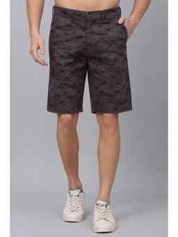 Cantabil - Men Grey Solid Cotton Shorts